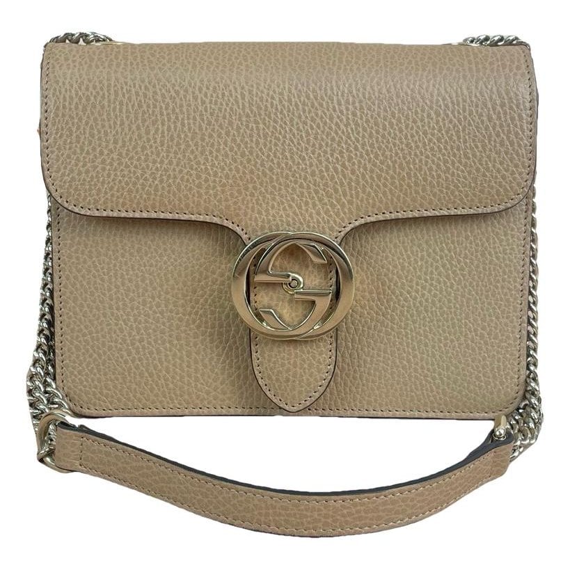 Interlocking leather handbag