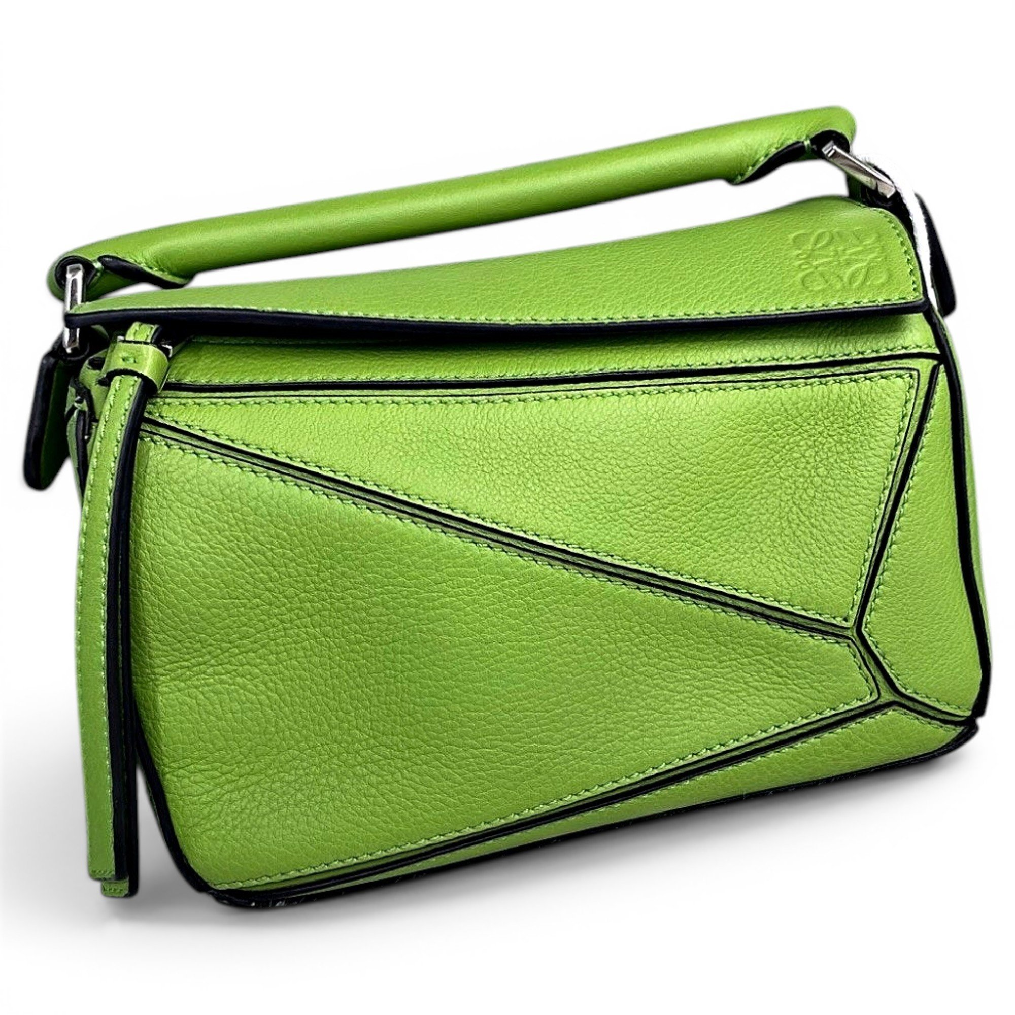Puzzle leather handbag