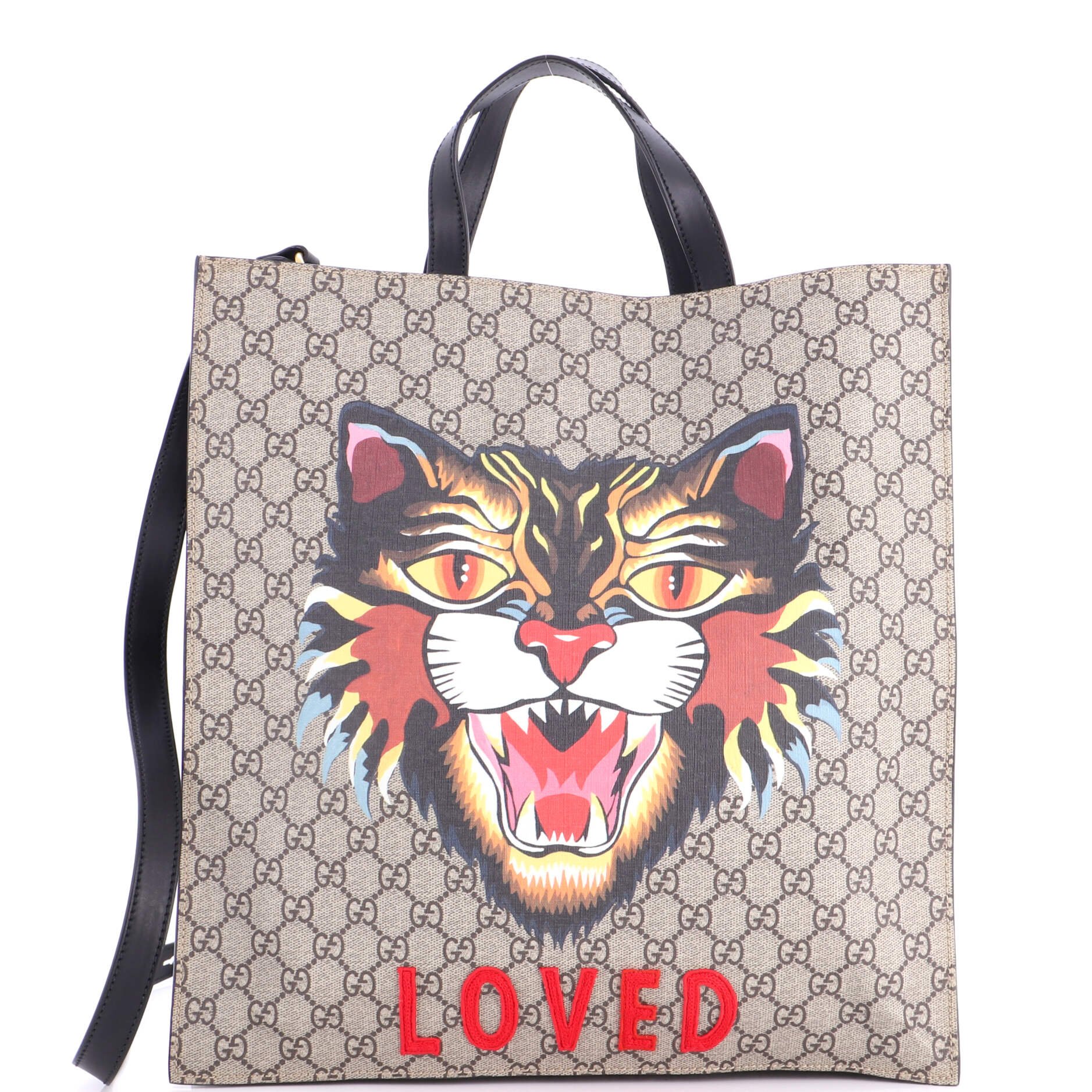 Convertible Soft Open Tote Printed GG Coated Canvas Tall