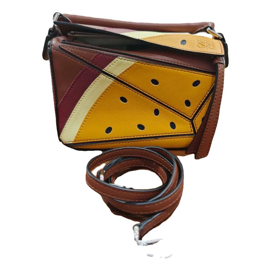 Puzzle leather crossbody bag