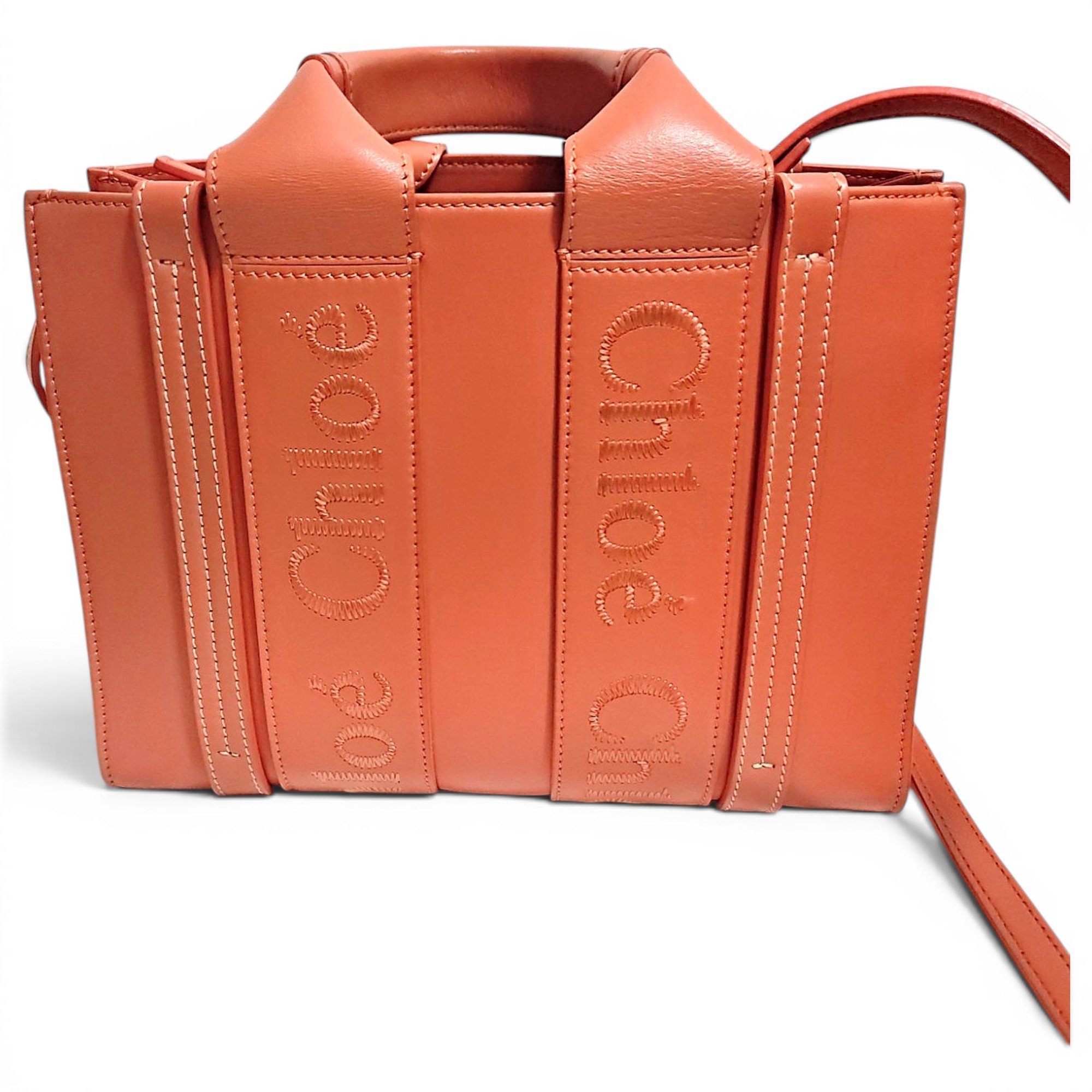 Woody leather tote