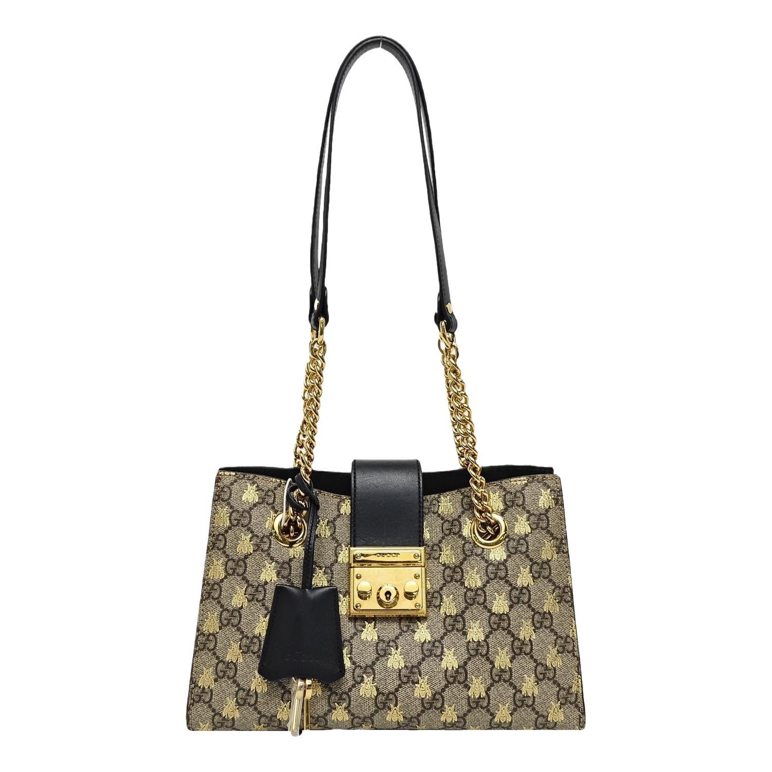 Padlock leather handbag