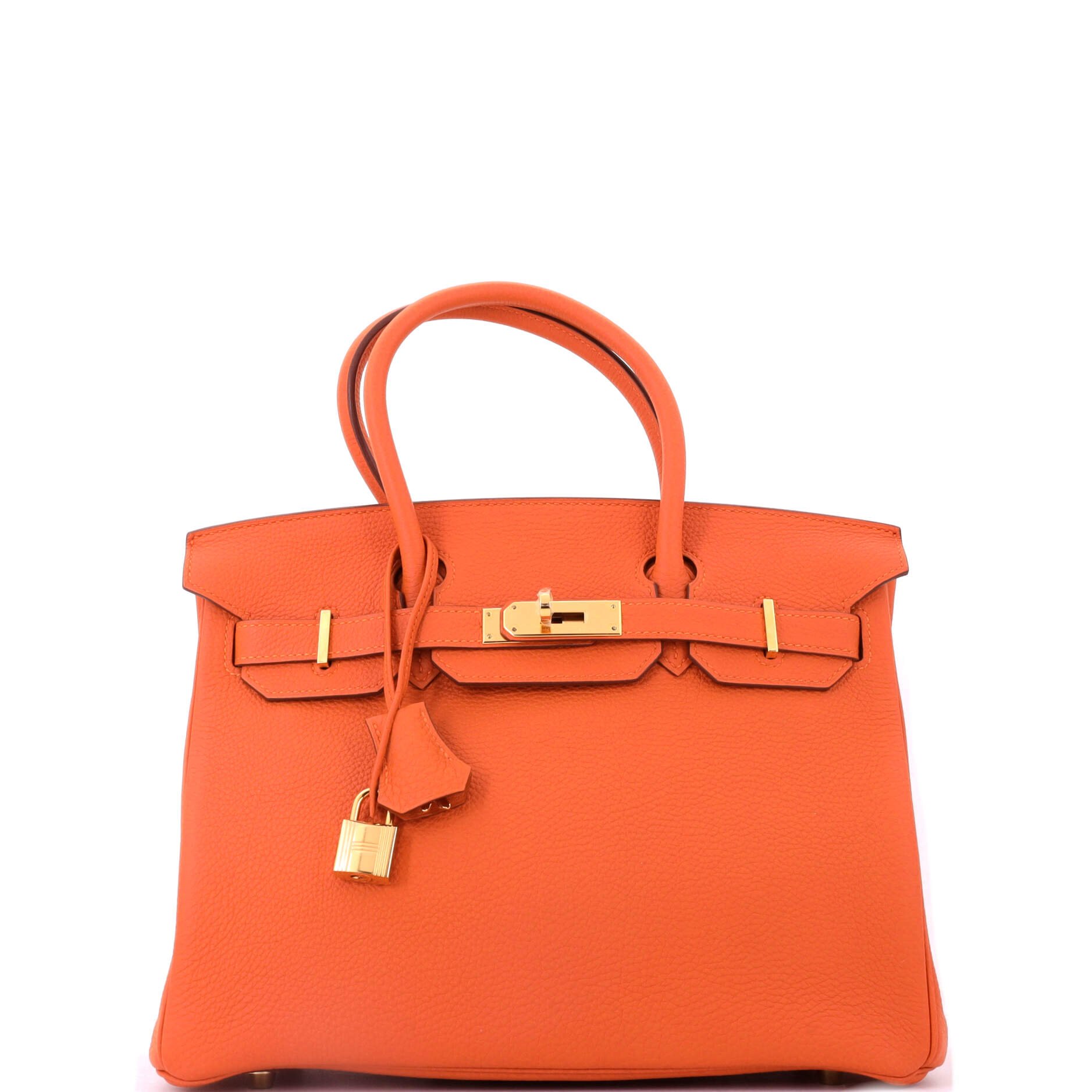 Hermes Birkin Handbag Orange H Togo with Gold Hardware 30