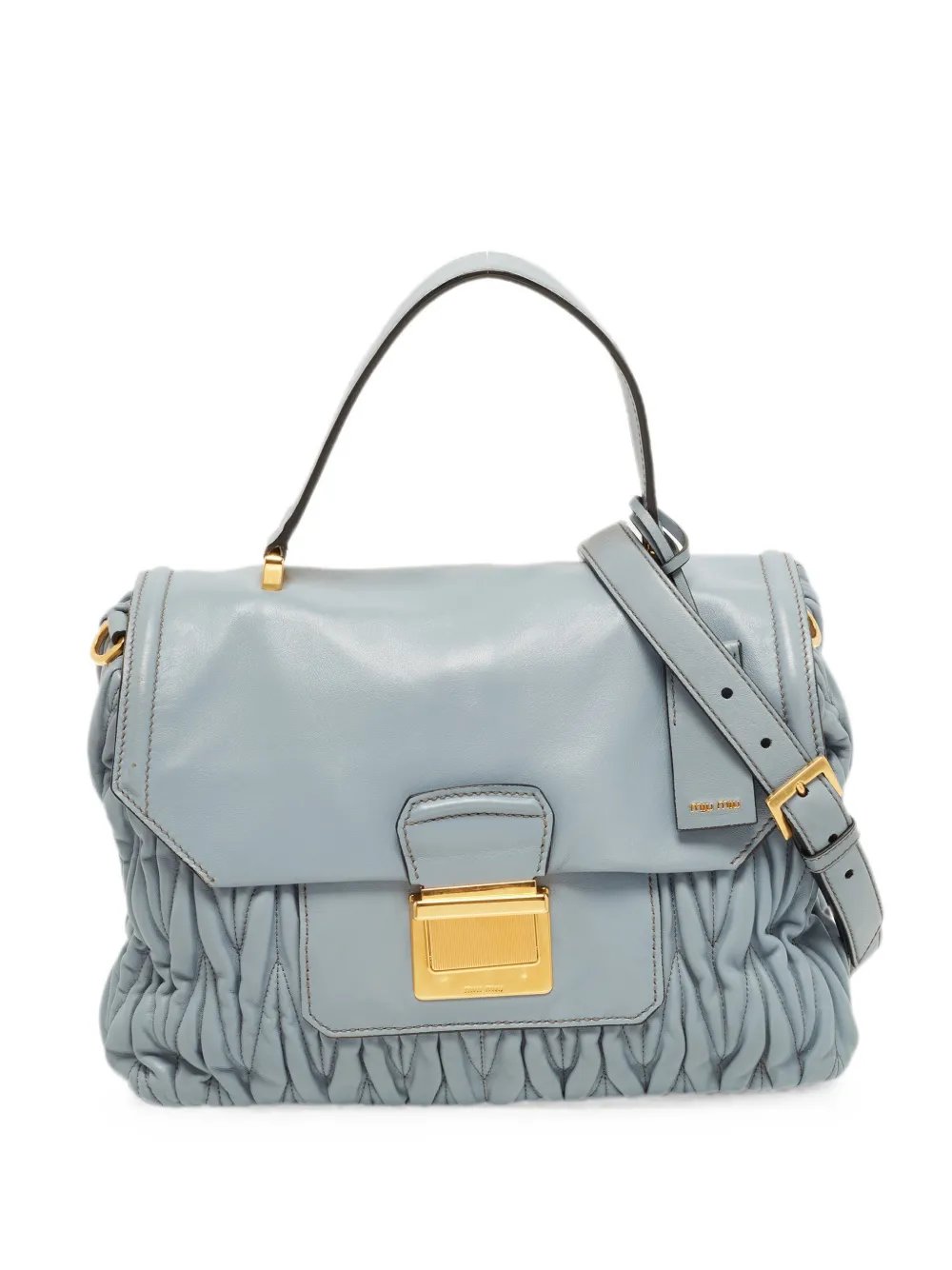 matelassé-leather top-handle crossbody bag