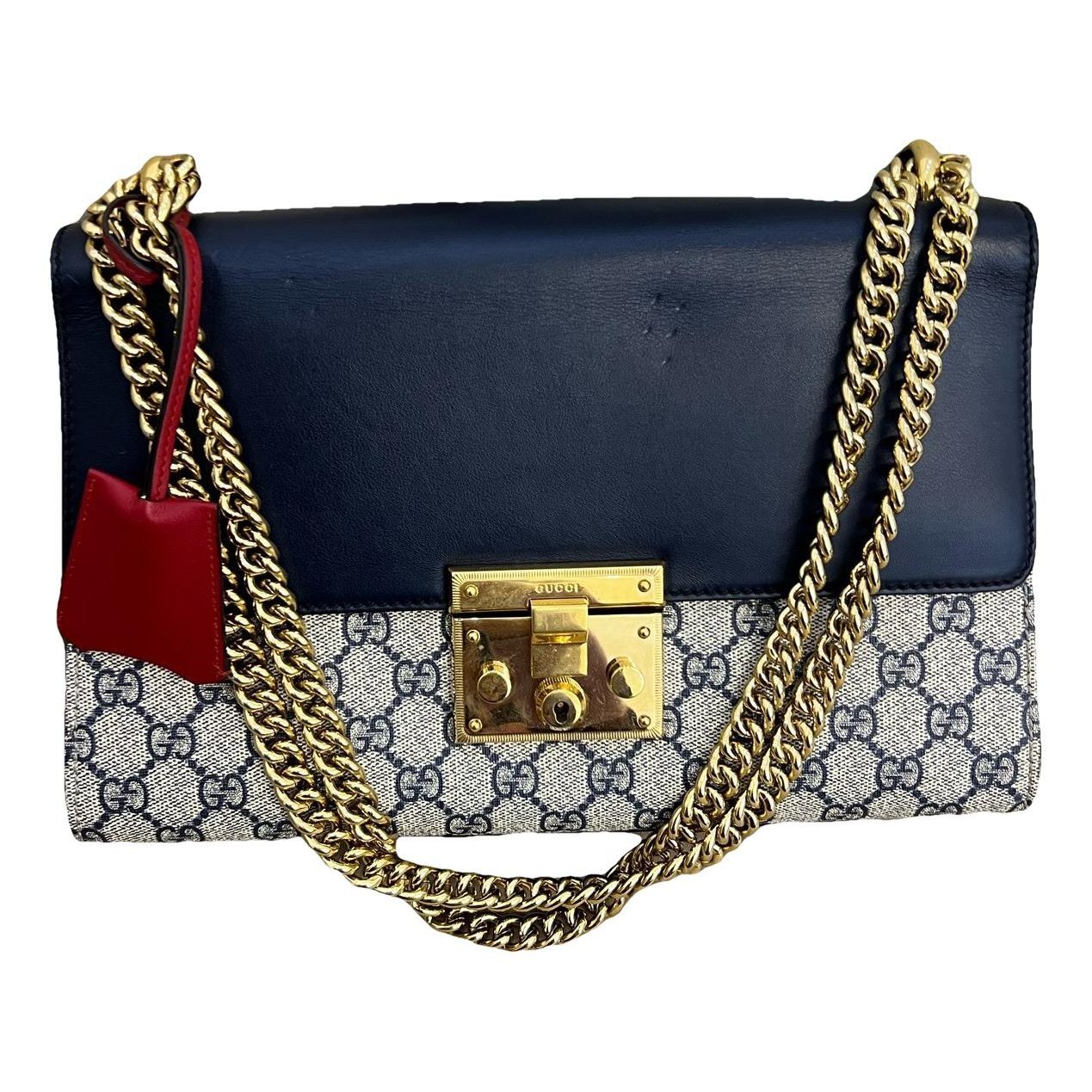 Padlock leather handbag