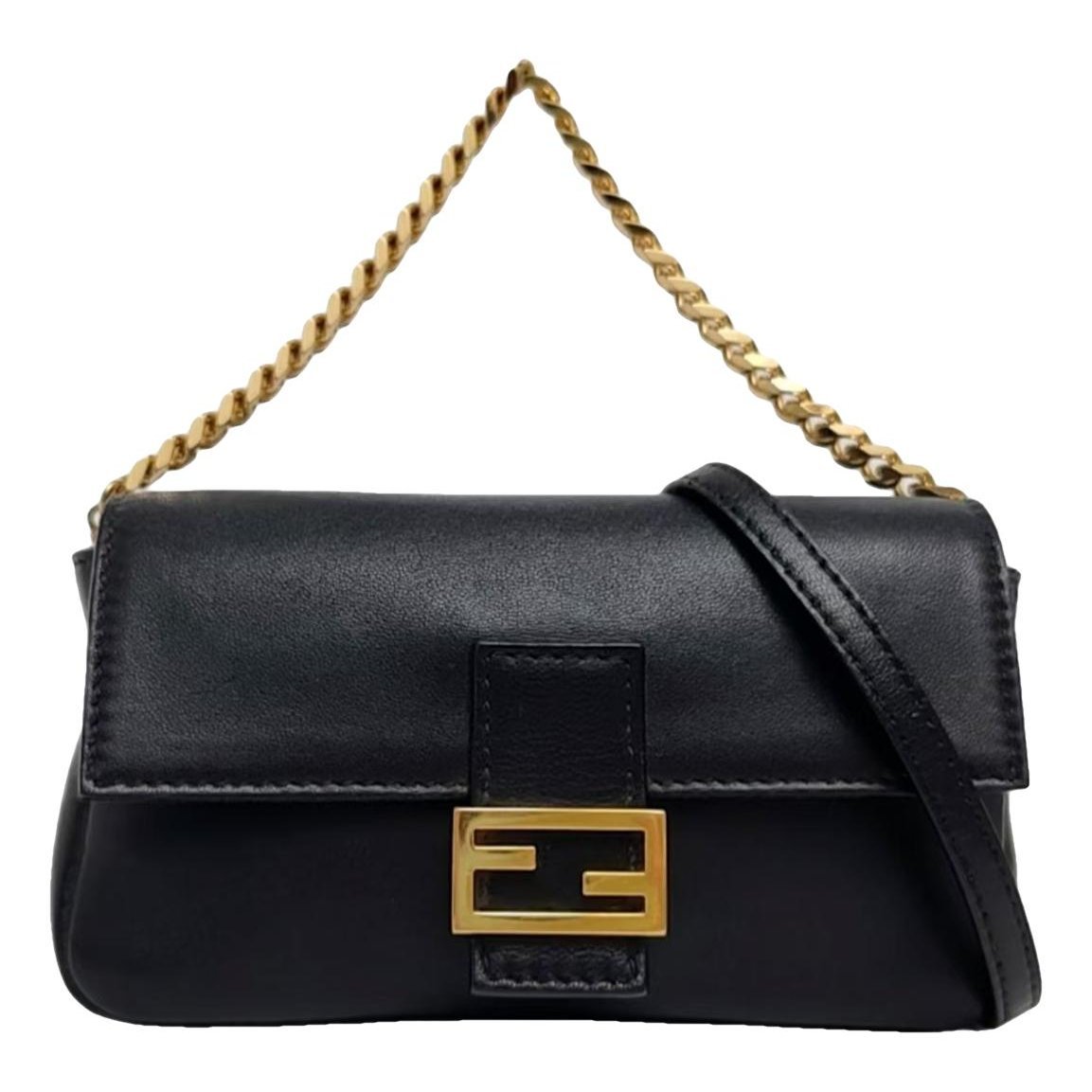 Baguette Chain leather crossbody bag