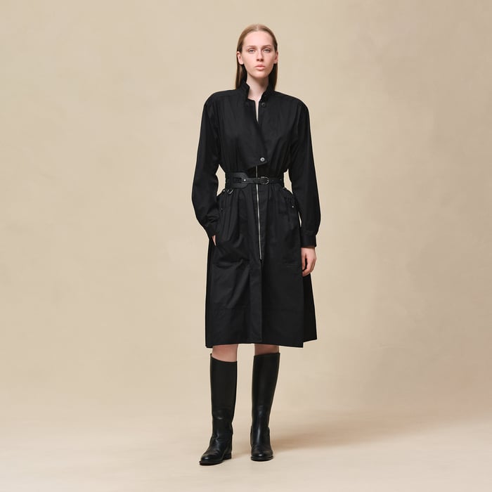 Noir Drawstring Dress