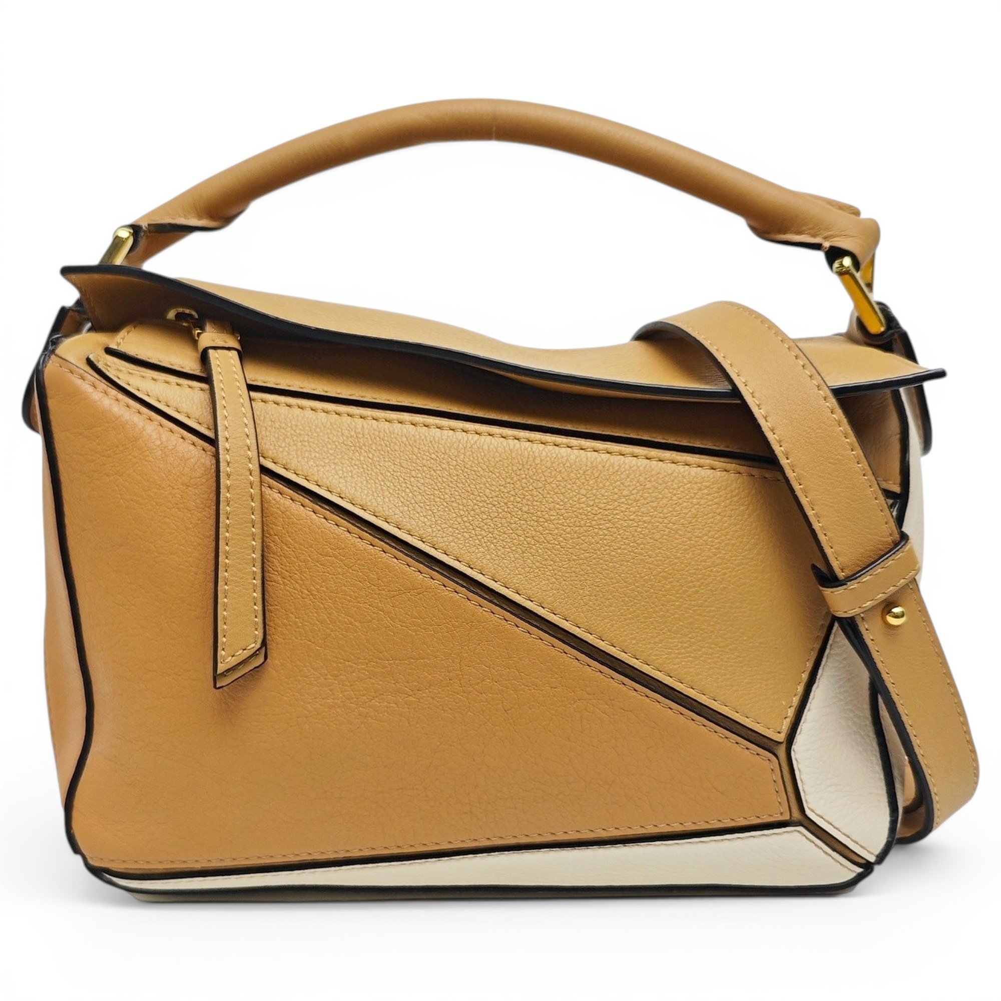 Puzzle leather handbag