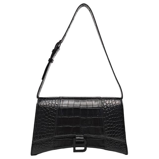 Hourglass leather handbag