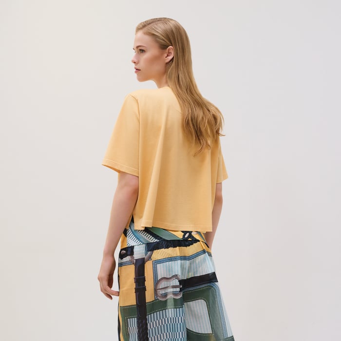 Jaune Labido "Les Clefs" Cropped T-shirt