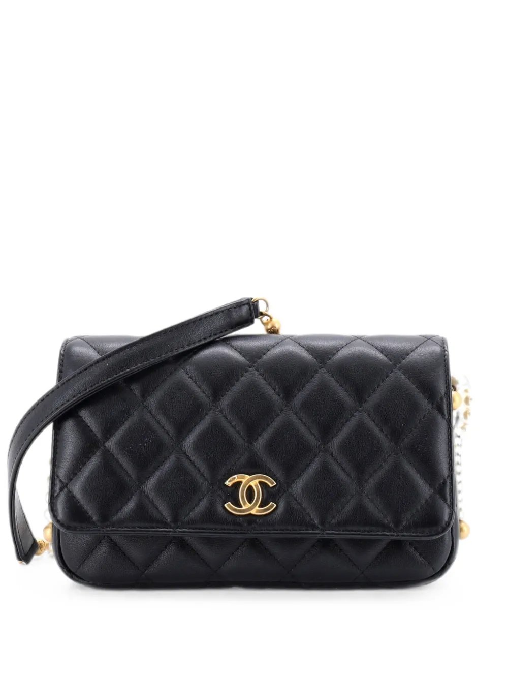 About Pearls Wallet on Chain Quilted Calfskin crossbody bag