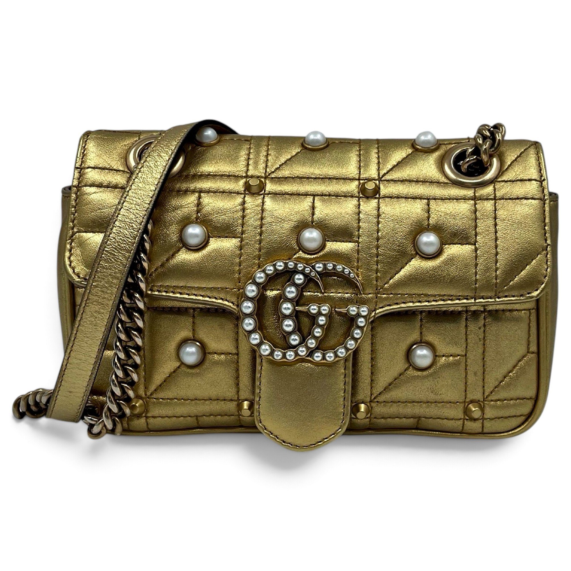 GG Marmont Flap leather handbag