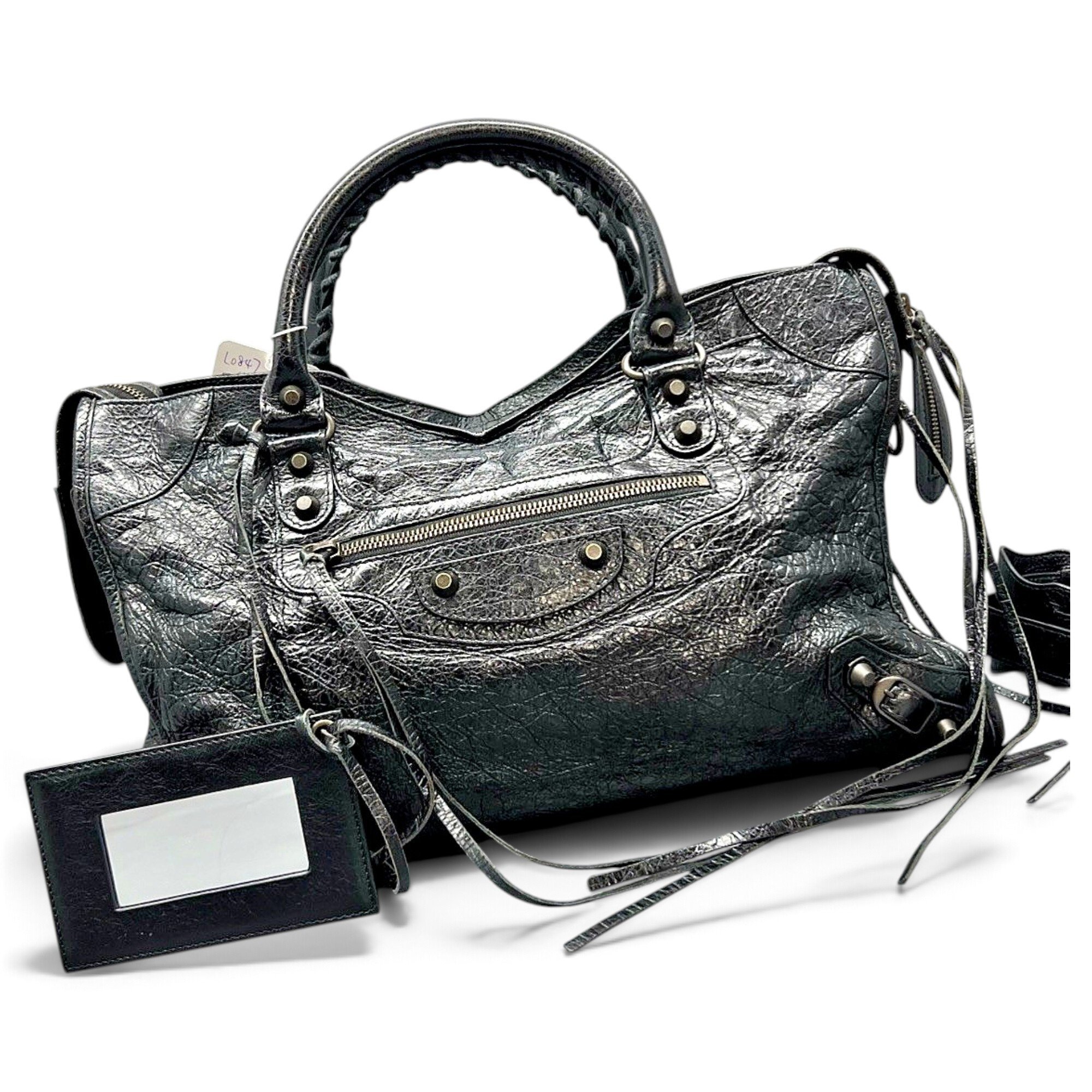 City leather handbag