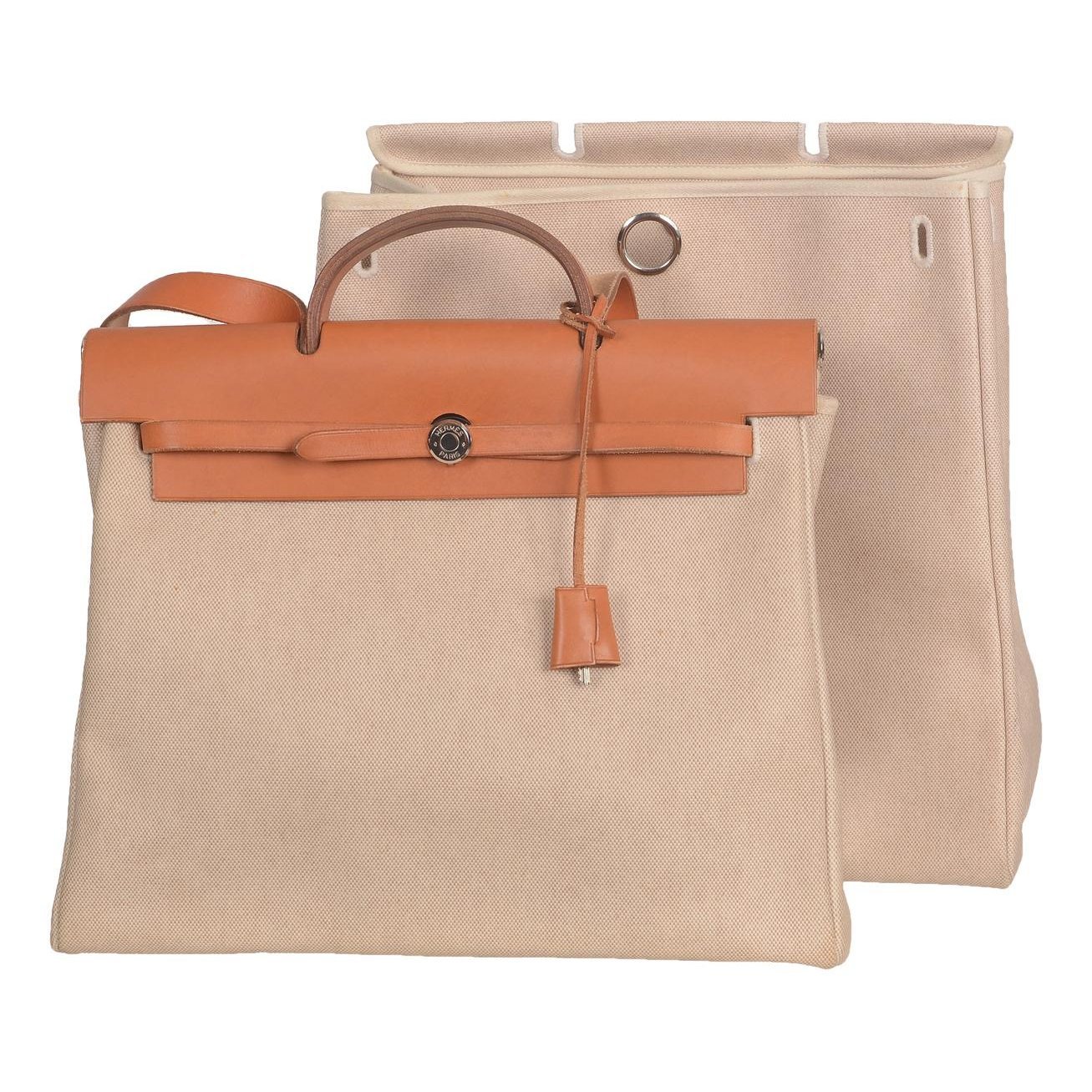 Hermes Herbag Handbag Beige 1999