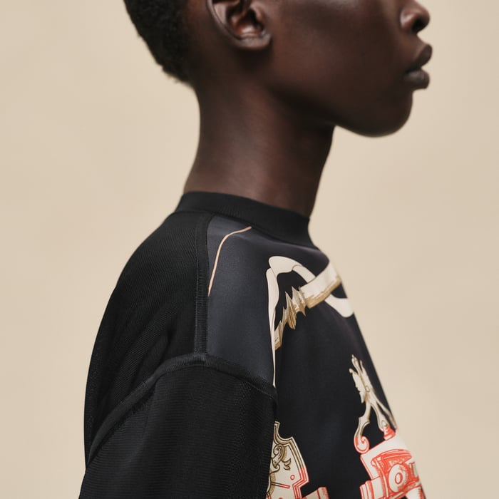Noir "Ferronnerie Remix" Long-sleeve Twillaine Sweater