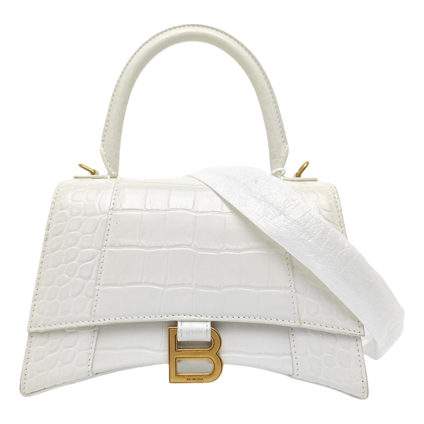 Hourglass leather handbag
