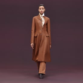 Equestrian leather coat