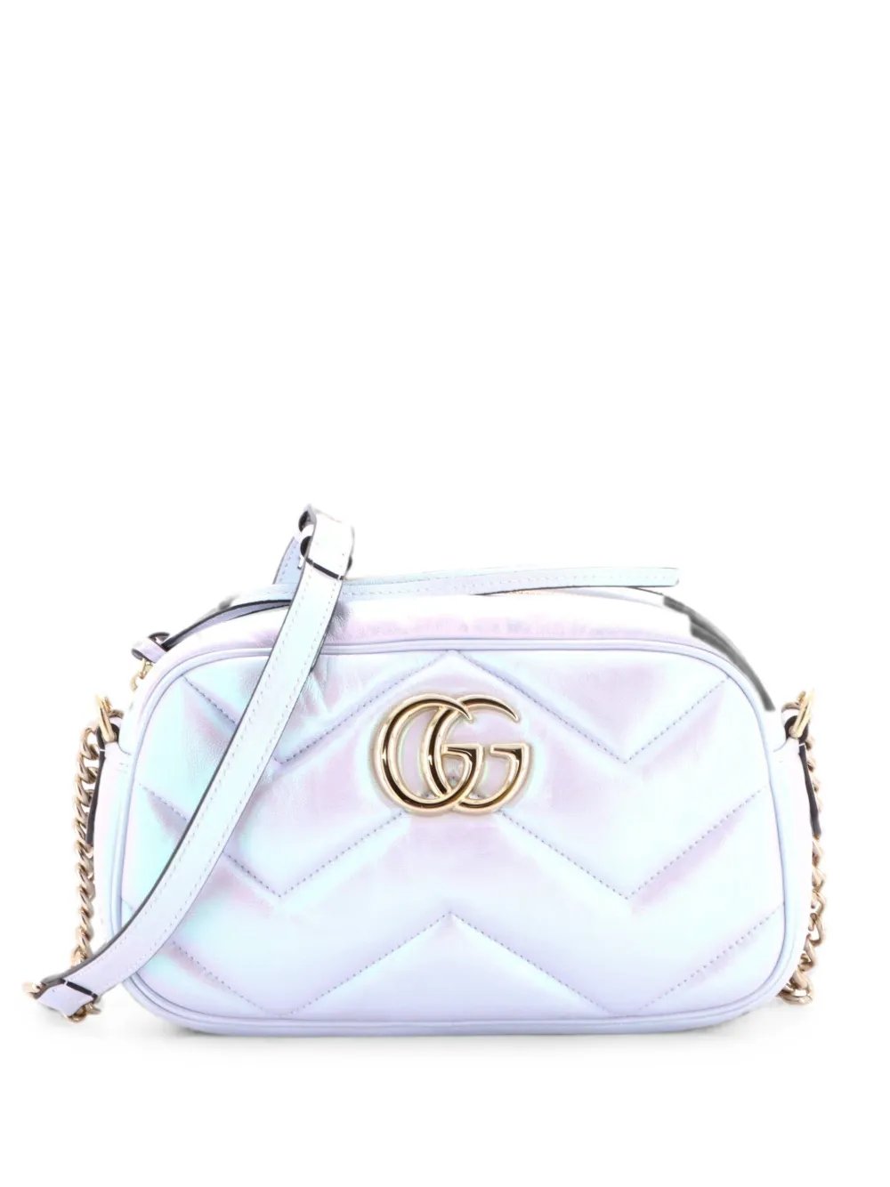 GG Marmont Chevron Iridescent Leather Small shoulder bag