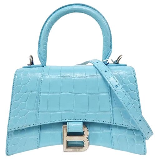Hourglass leather handbag