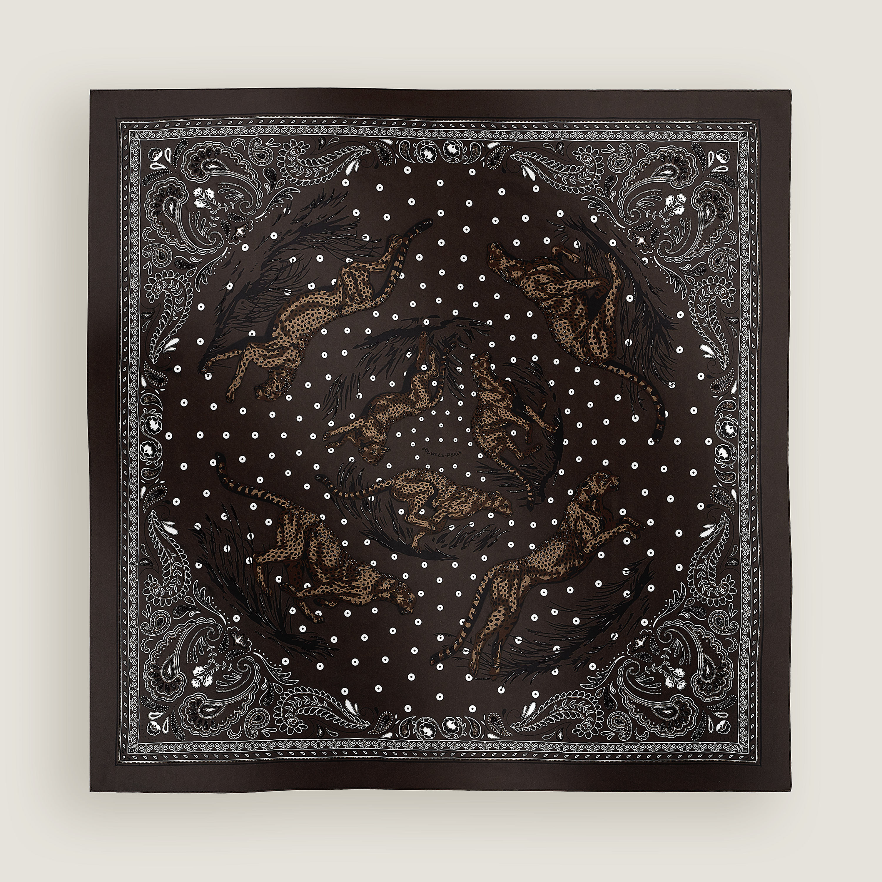 Guepards Bandana embroidered scarf 90