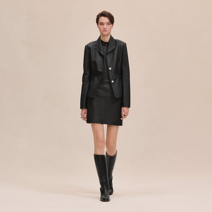 Noir Miniskirt With Quilted Detail