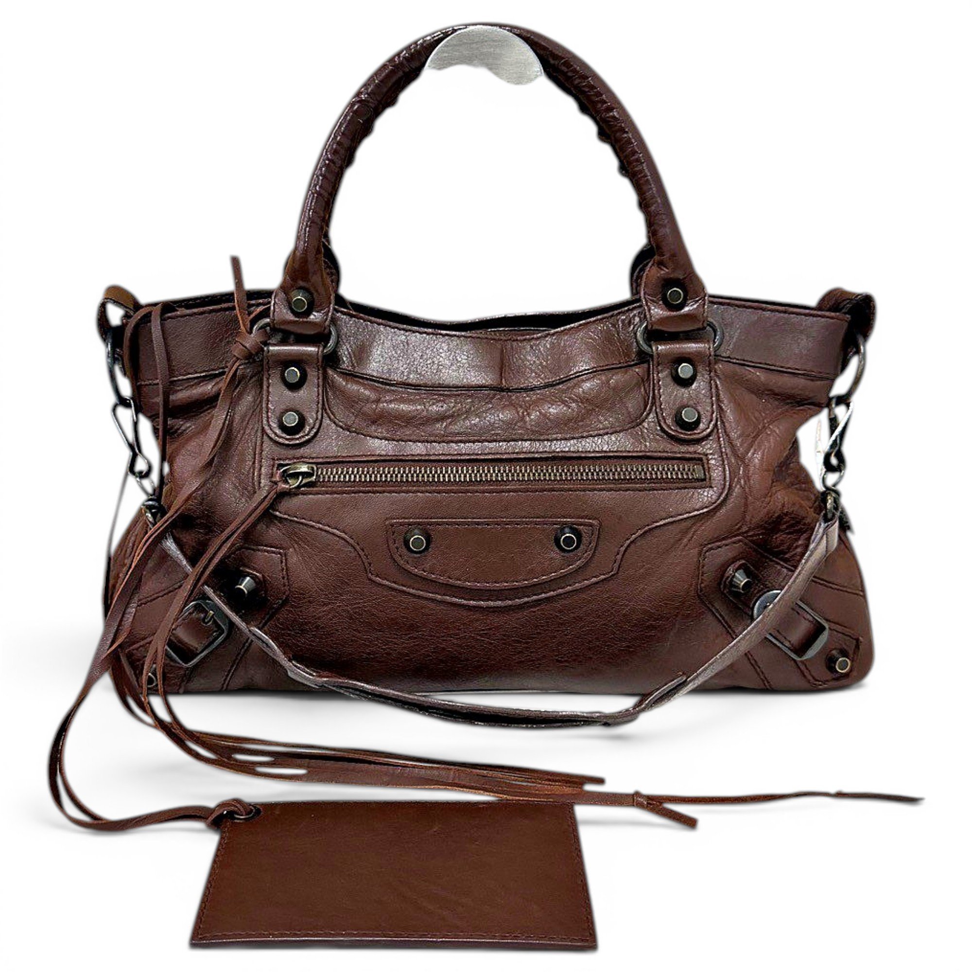 City leather handbag