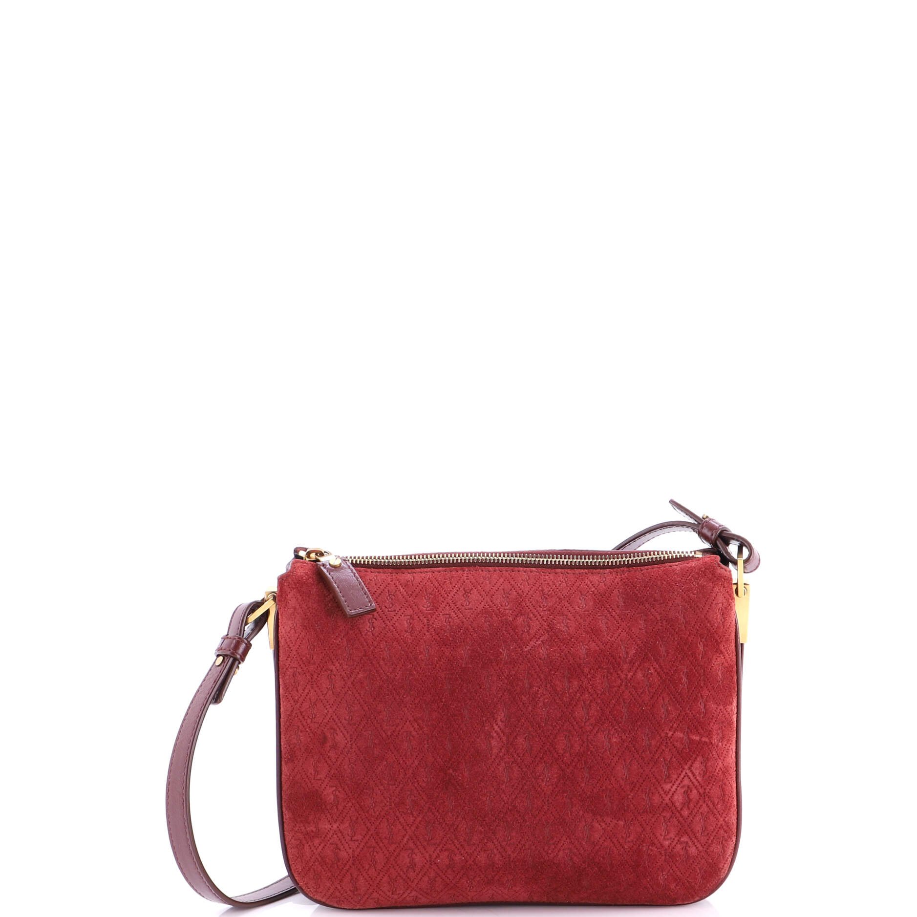 Zip Crossbody Bag Monogram All Over Suede Small