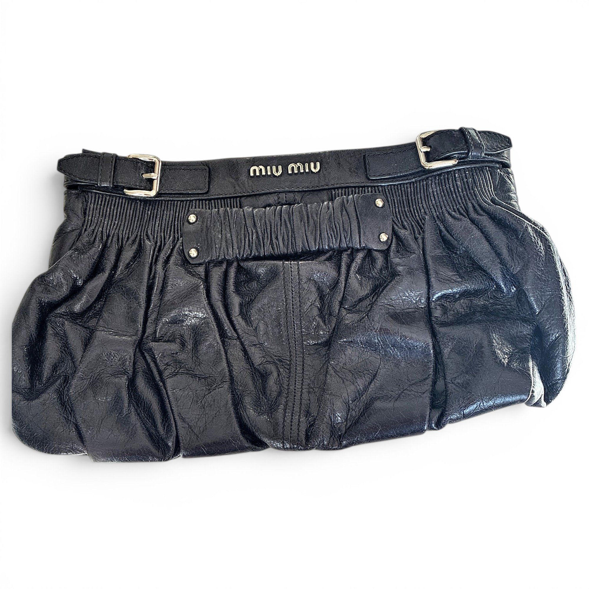 Leather clutch bag
