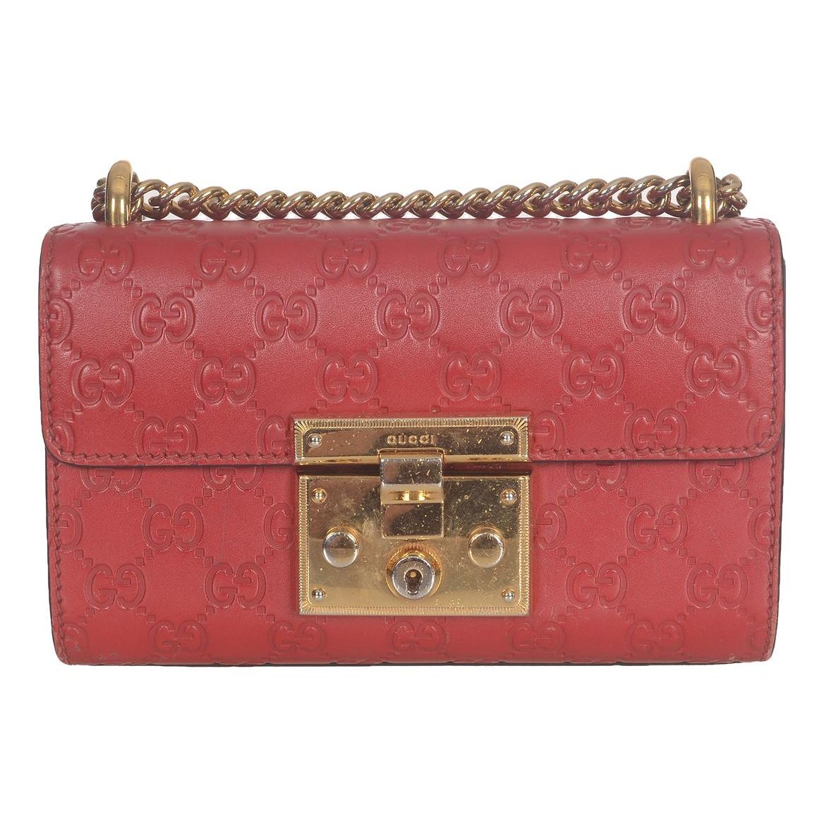 Padlock leather handbag