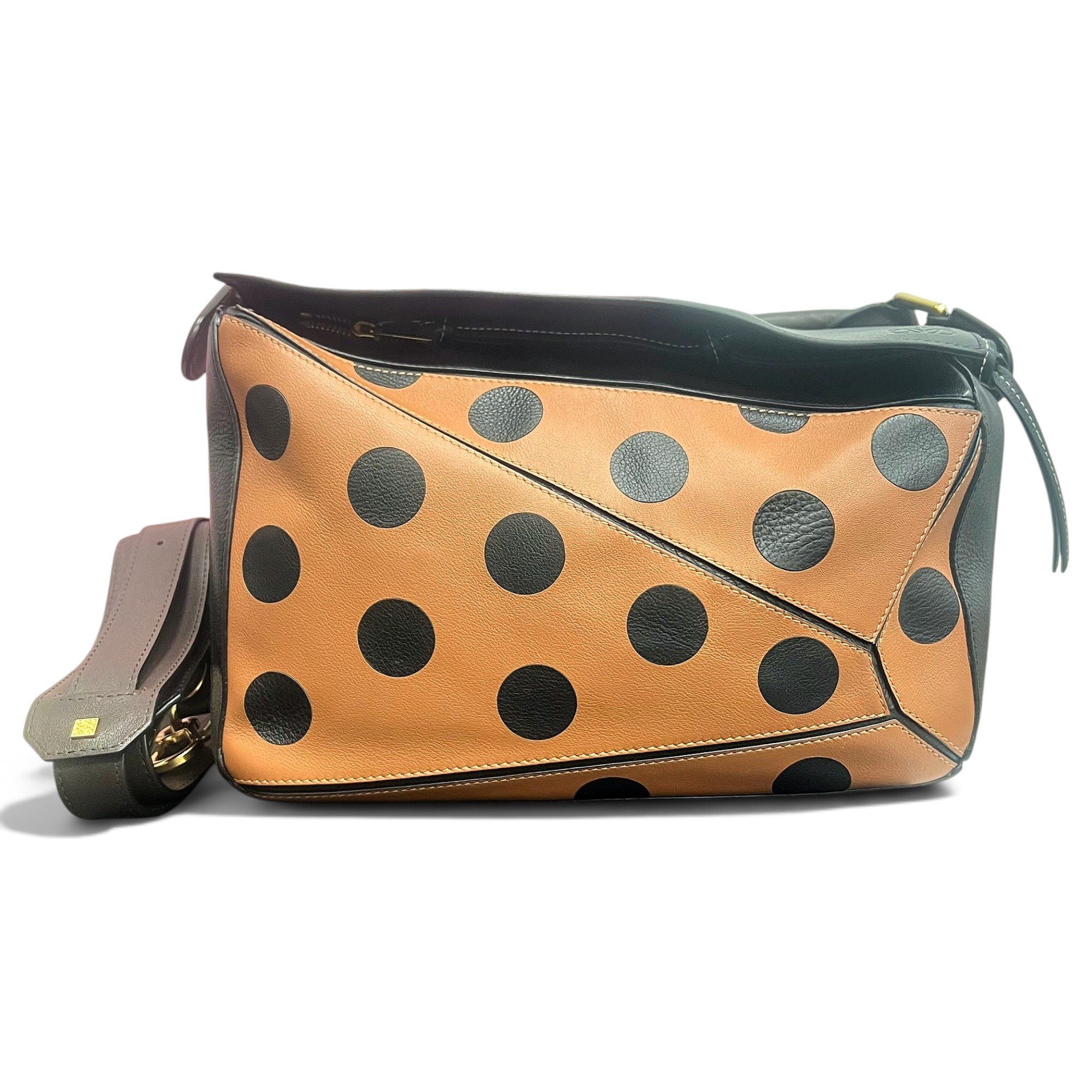 Puzzle leather handbag