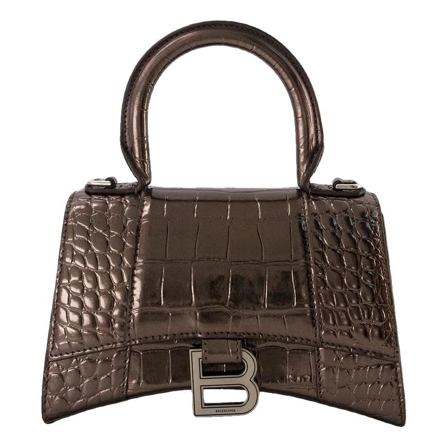 Hourglass leather handbag