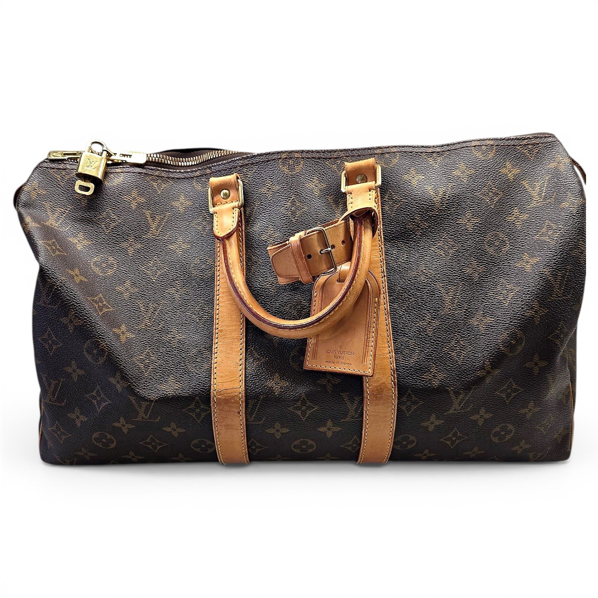 Keepall leather travel bag