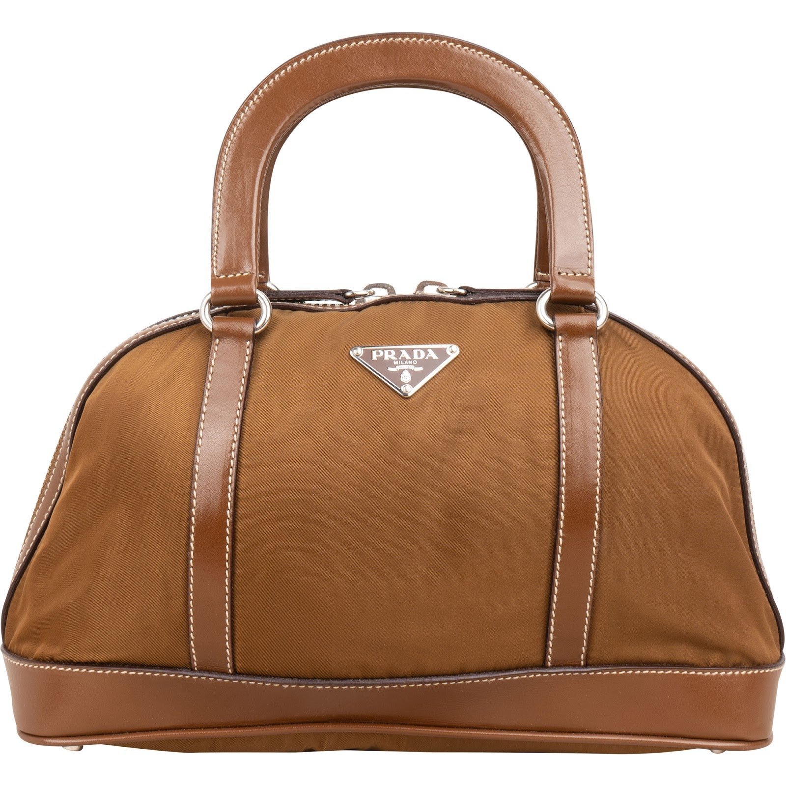 Triangle leather handbag