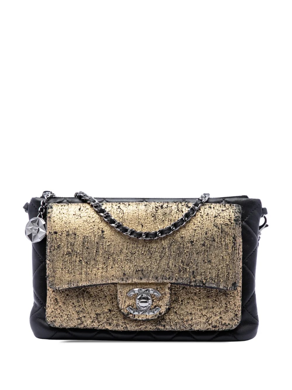 2012-2013 Metallic and Quilted Lambskin Mineral Nights Clutch On Chain shoulder bag