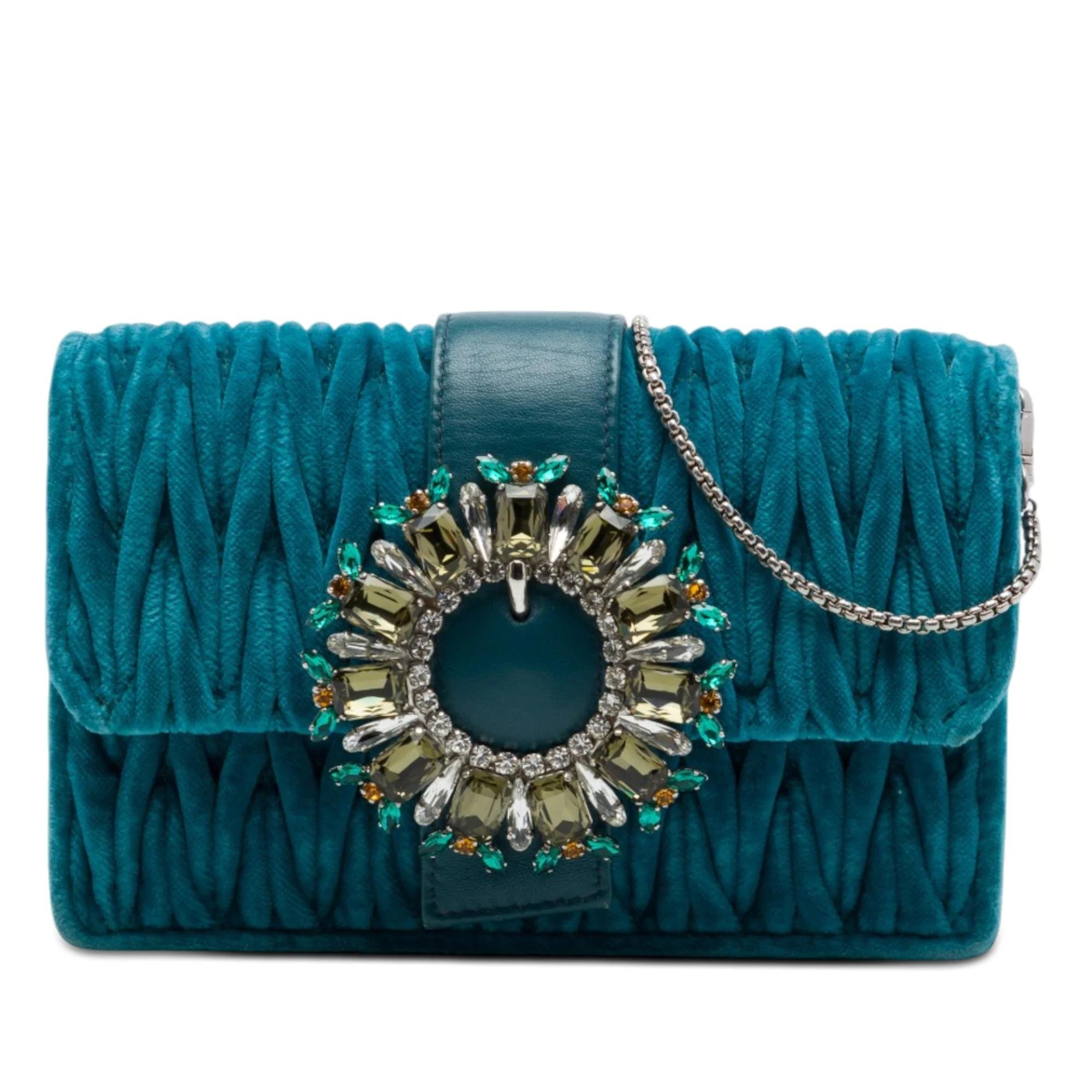 Matelassé velvet handbag