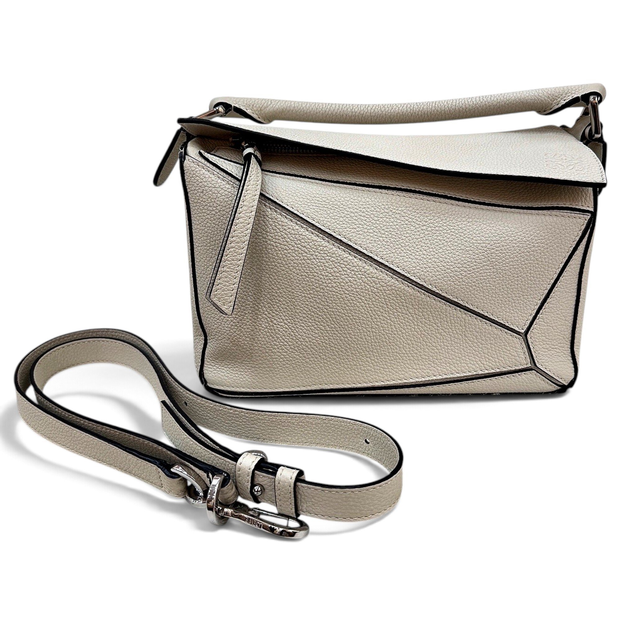 Puzzle leather crossbody bag