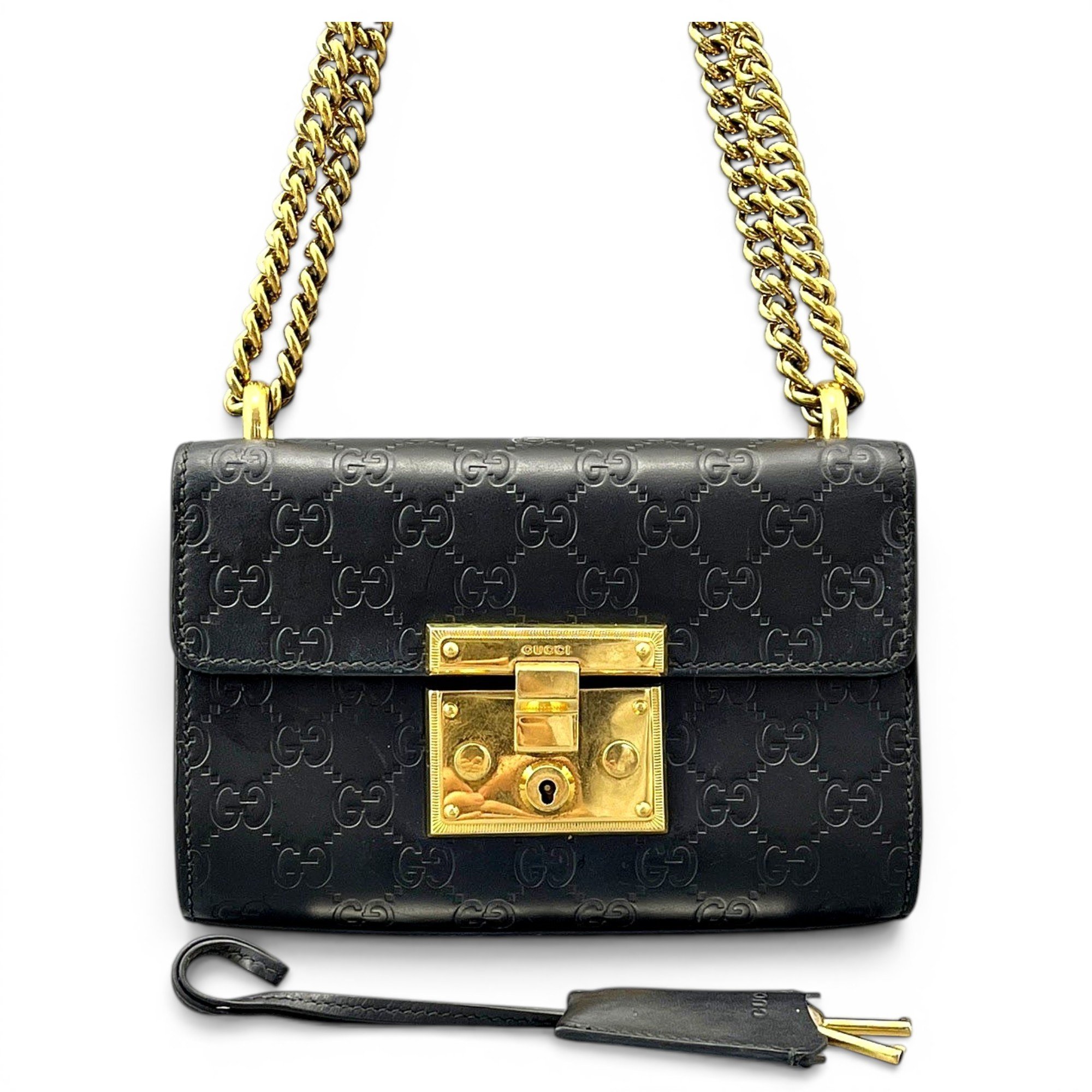 Padlock leather handbag