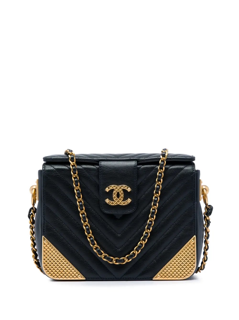 2018 CC Chevron Calfskin Rock The Corners Minaudiere Bag crossbody bag