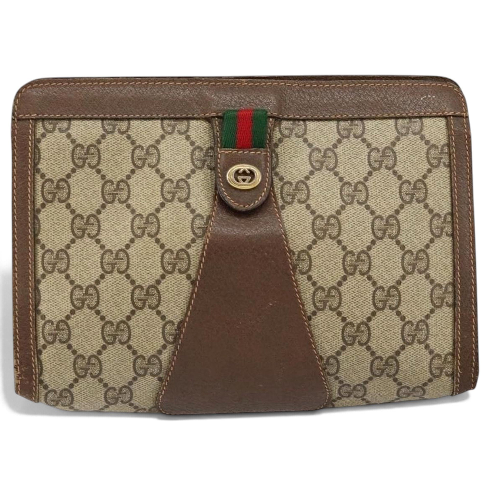 Leather clutch bag