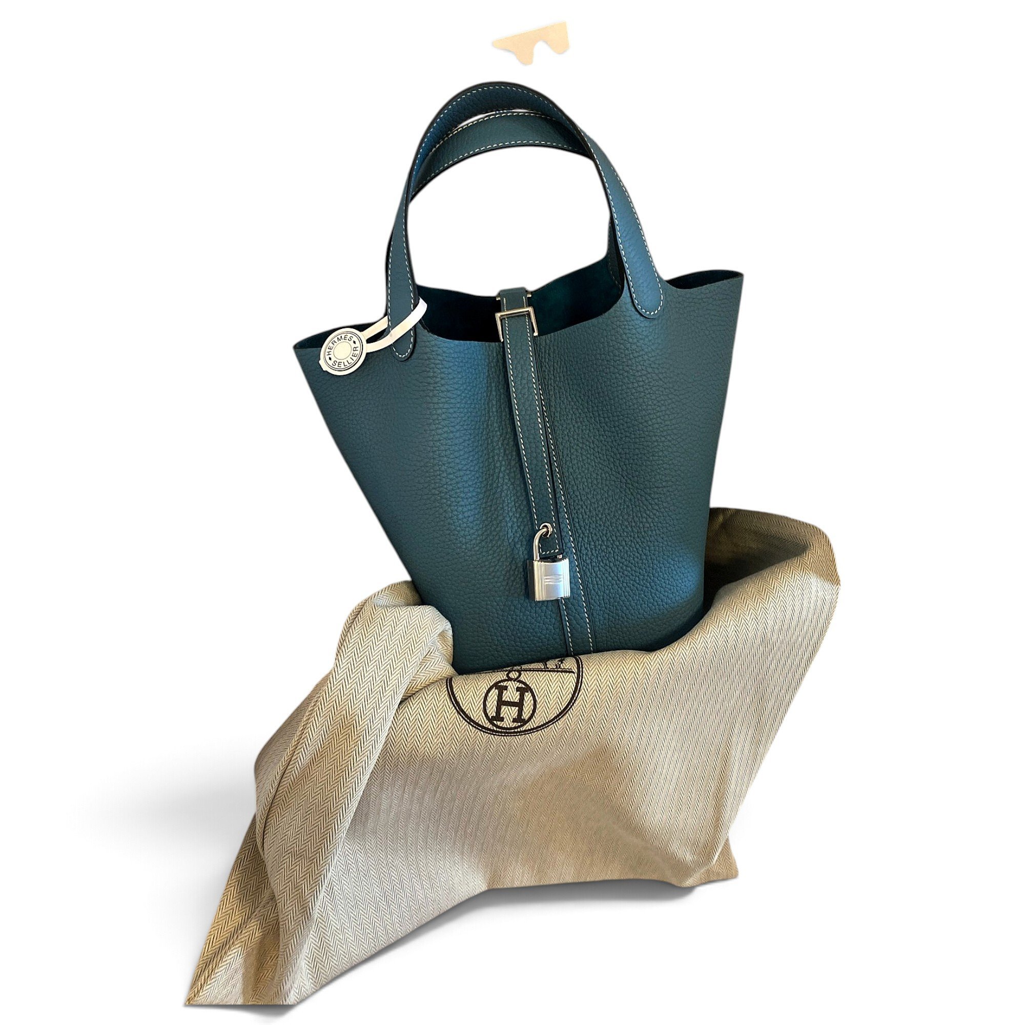 Picotin leather tote