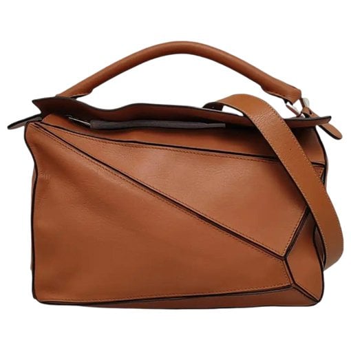 Puzzle leather handbag
