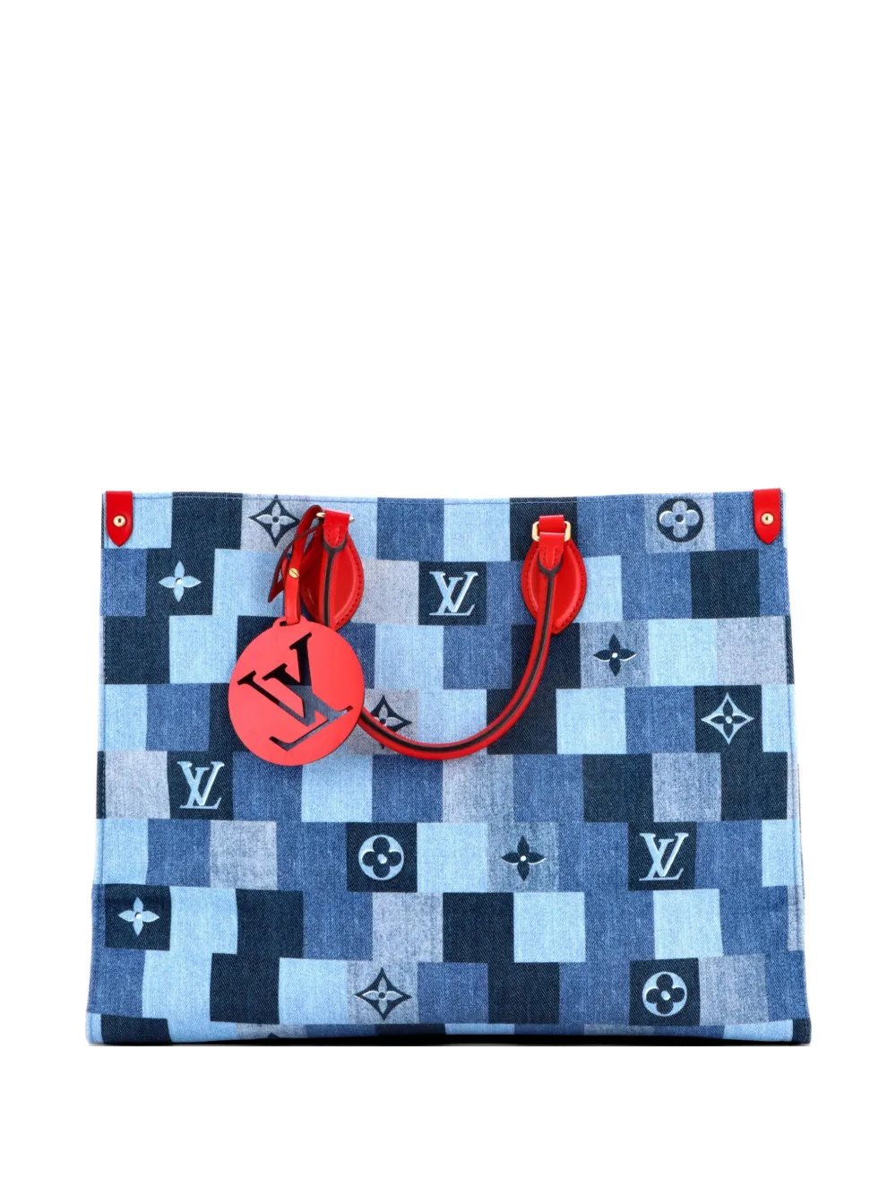 OnTheGo Damier and Monogram Patchwork Denim GM tote bag