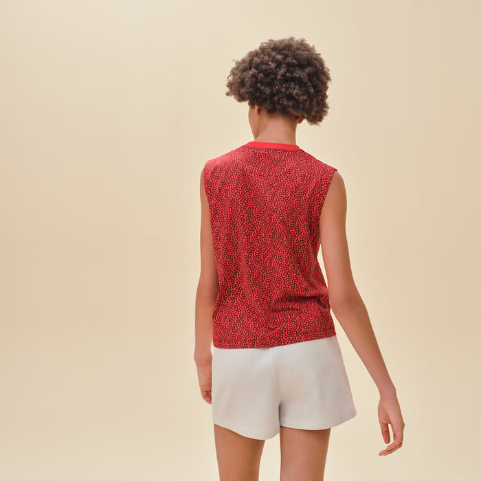 Rouge Écarlate "Naoussa Chaine" Sleeveless Maxi T-shirt