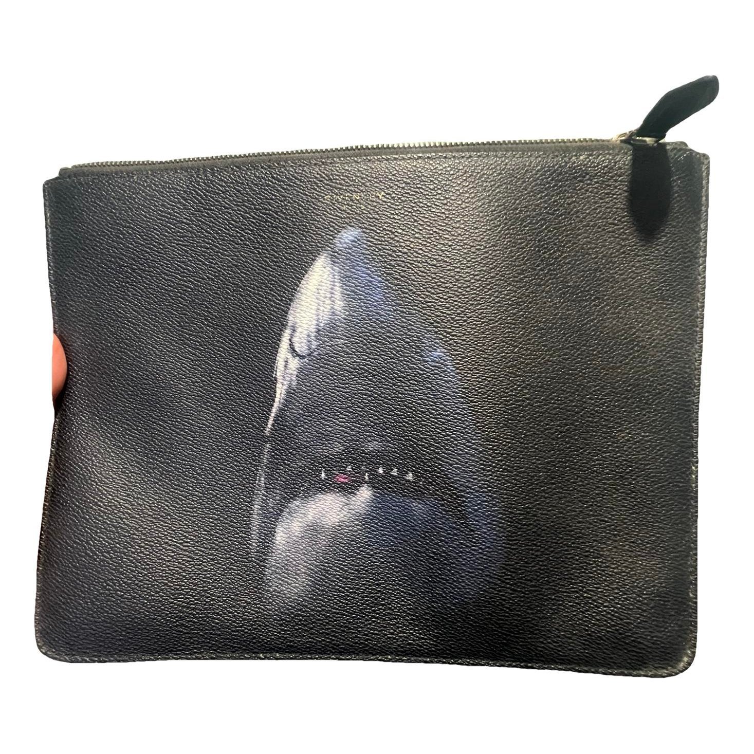 Leather clutch bag