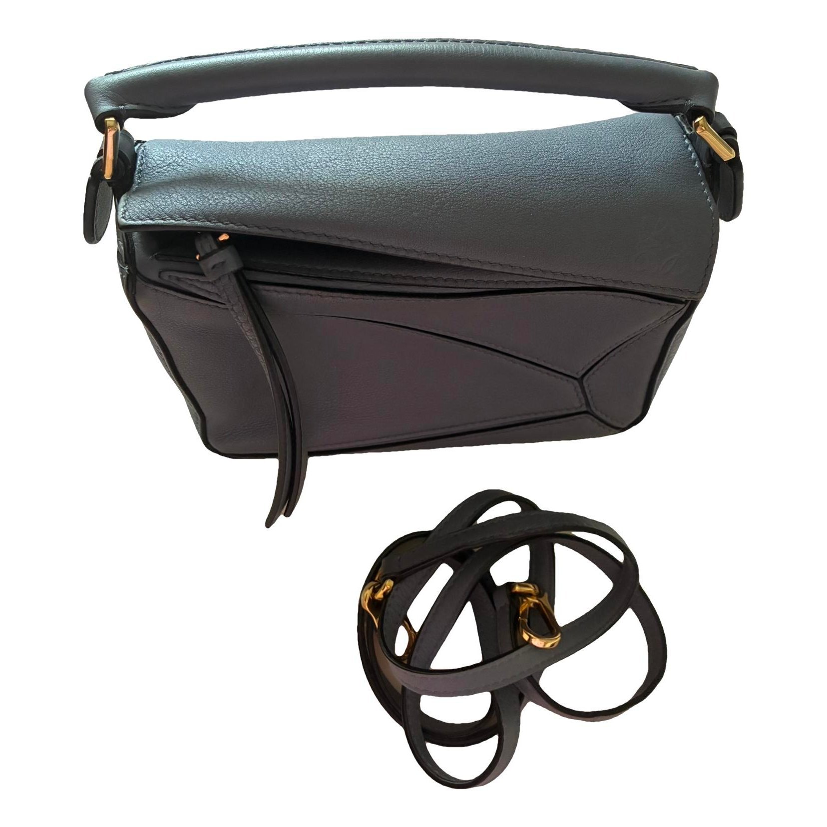 Puzzle leather handbag