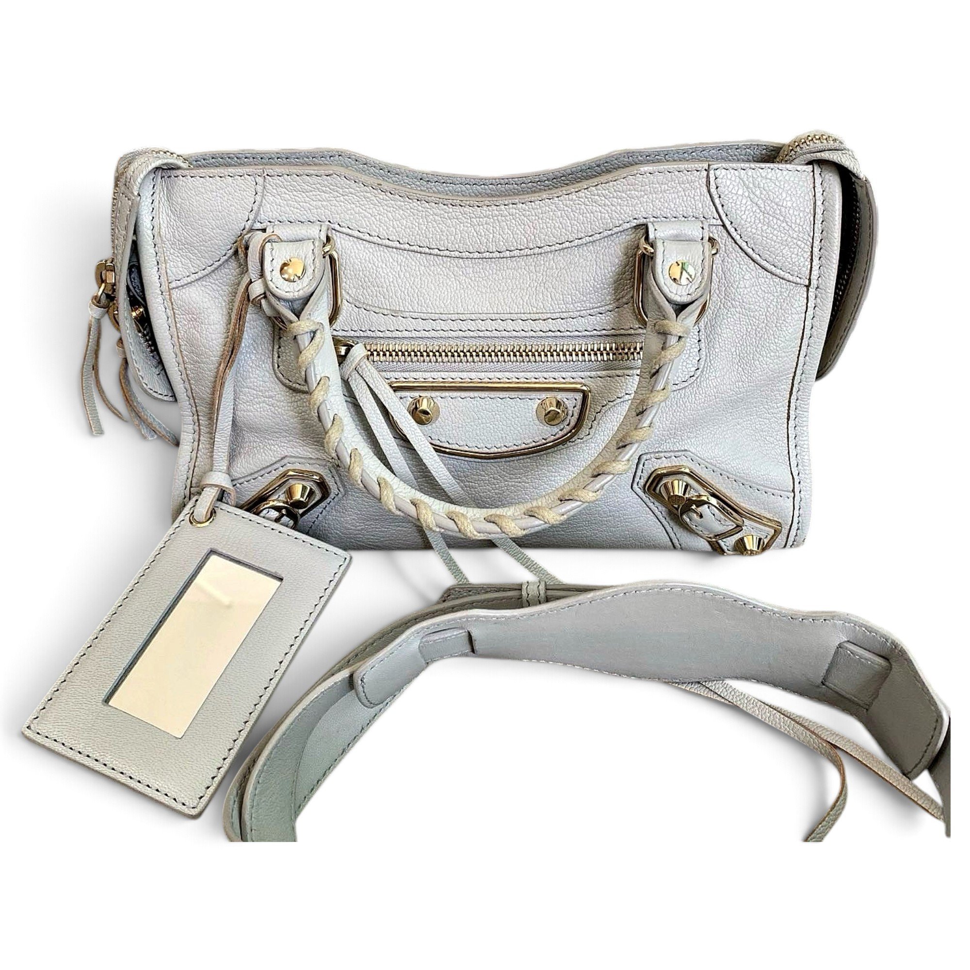 Classic Metalic leather handbag