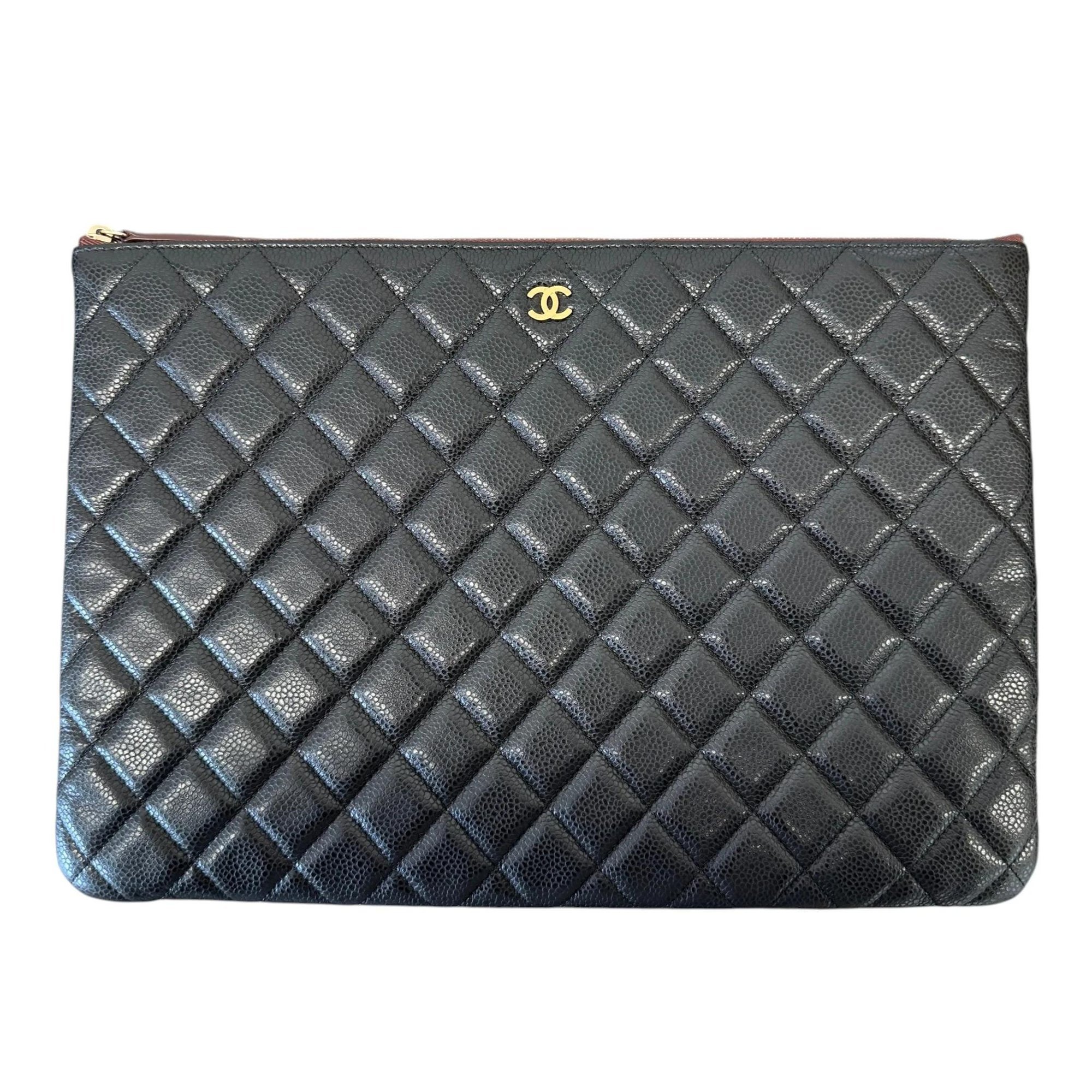 Leather clutch bag