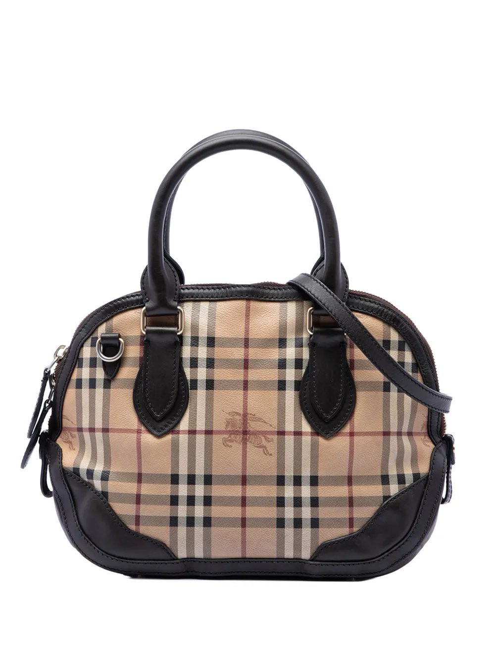 Burberry 2000-2017 Small Haymarket Check Coated Canvas Orchard Bowling Bag satchel