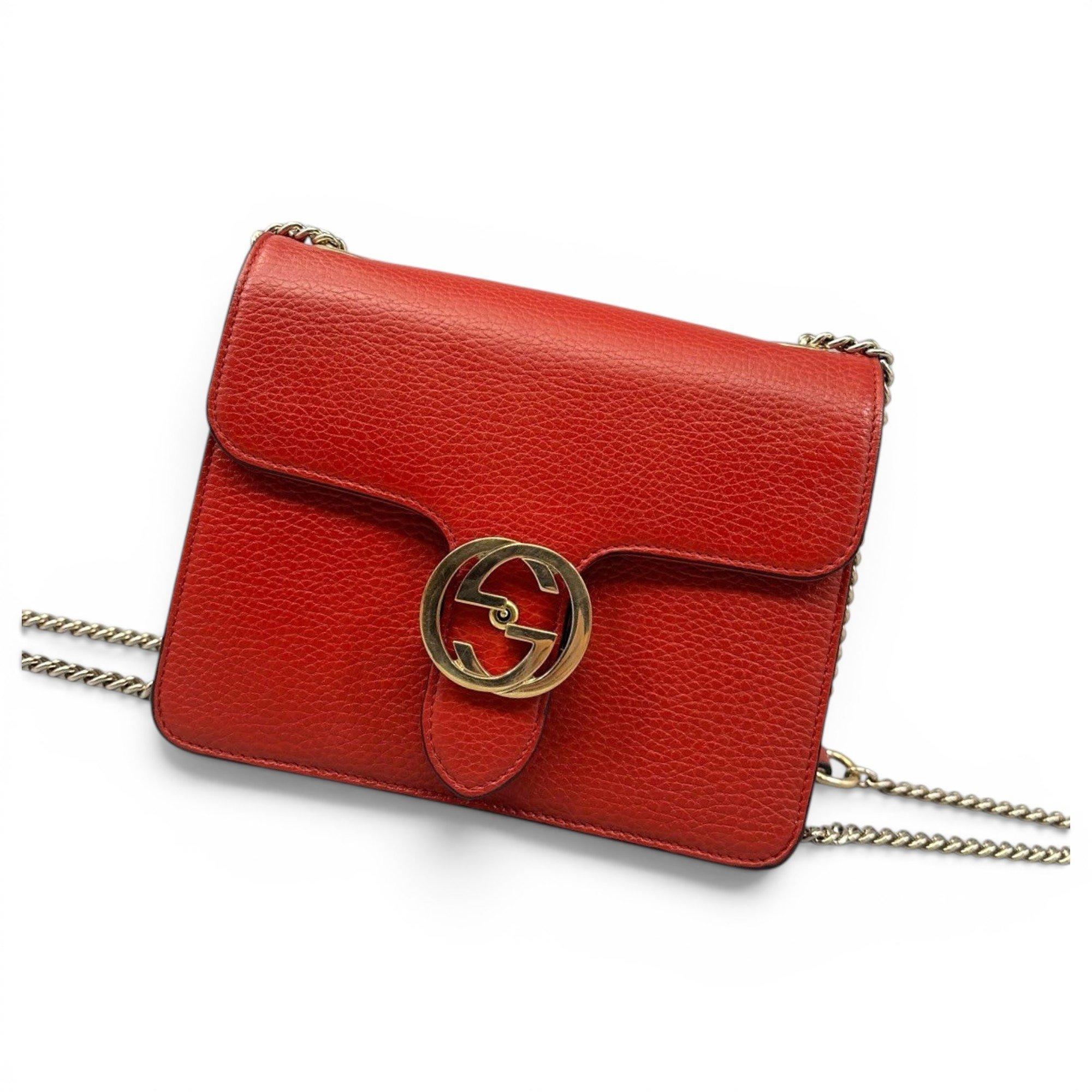 Interlocking leather handbag