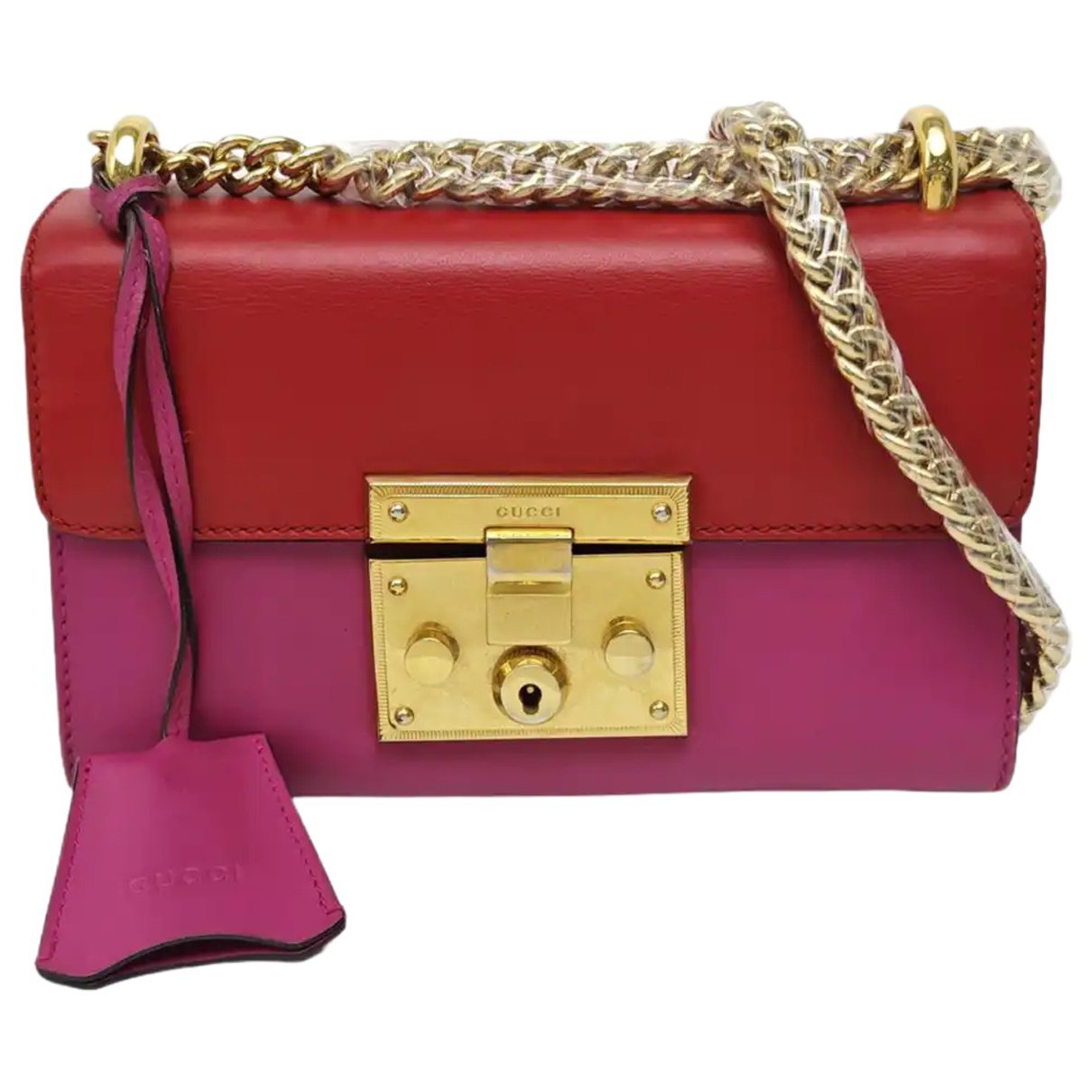 Padlock leather handbag